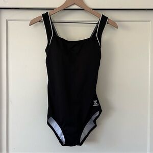 TYR black square neck one-piece swimsuit